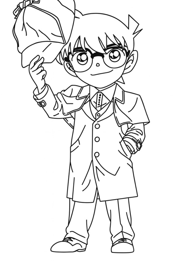 tranh tô màu conan đơn giản 3