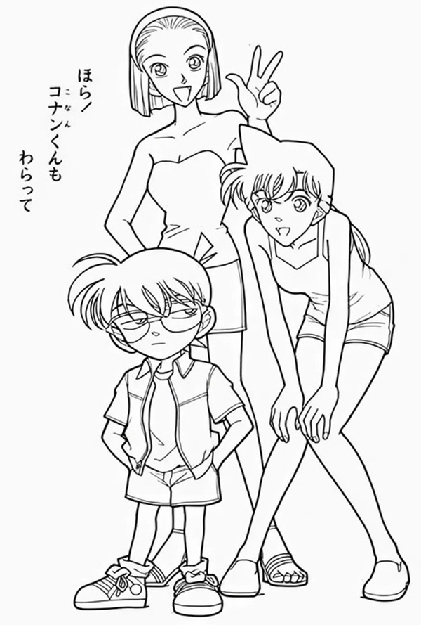 tranh tô màu Conan theo chủ đề thám tử 4