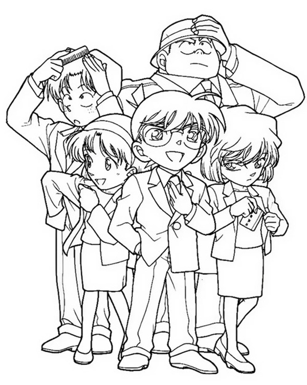 tranh tô màu Conan theo chủ đề thám tử 5