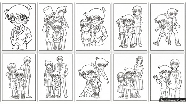 tranh tô màu conan