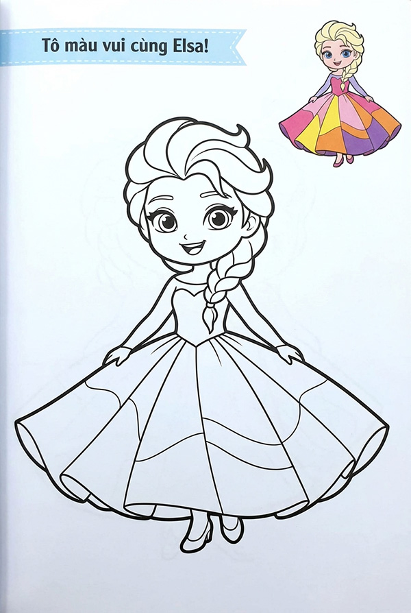 tranh tô màu công chúa Elsa chibi 5