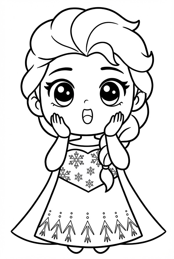 tranh tô màu công chúa Elsa chibi 6