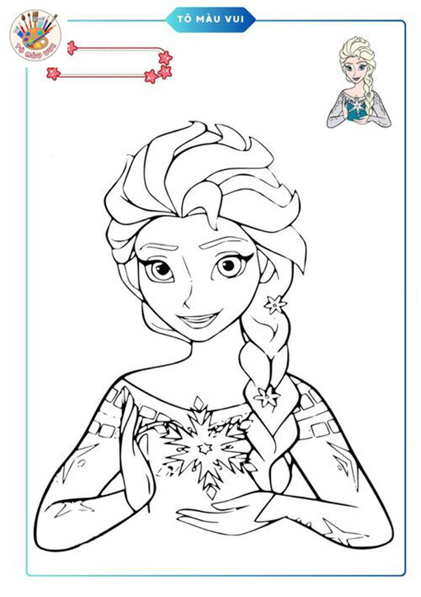 tranh tô màu Elsa Frozen 6