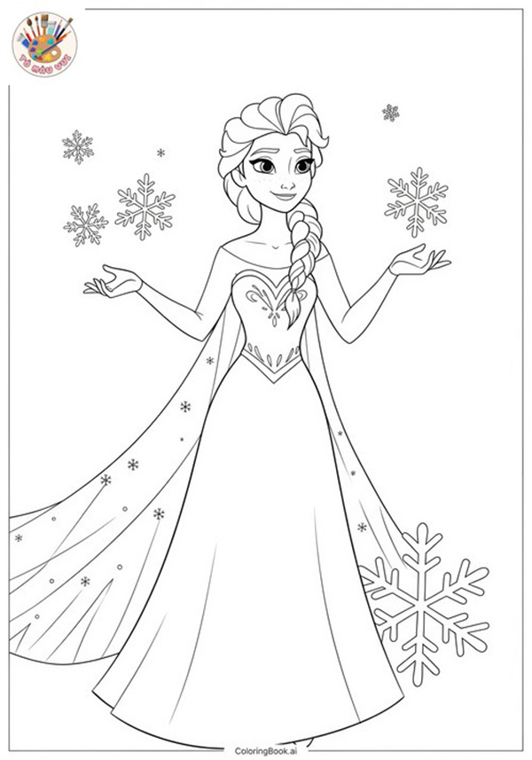 tranh tô màu Elsa Frozen 7