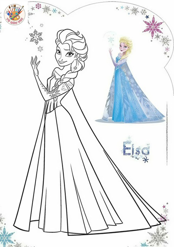 tranh tô màu Elsa Frozen 8