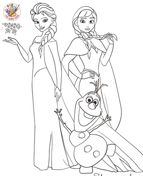 tranh tô màu công chúa Elsa và anna
