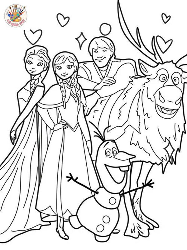 tranh tô màu công chúa Elsa và anna 4