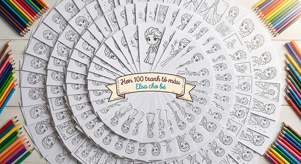 tranh tô màu công chúa Elsa