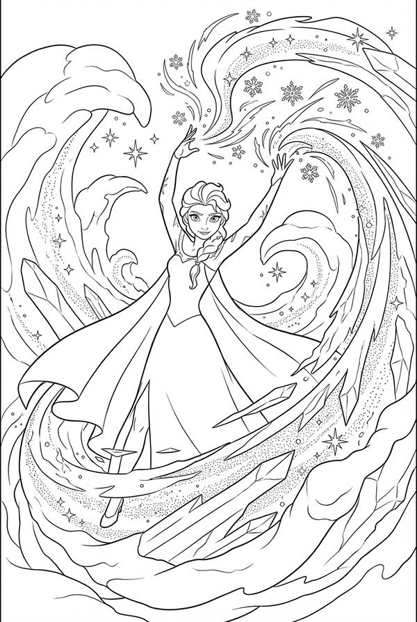 tranh tô màu Elsa Frozen 2