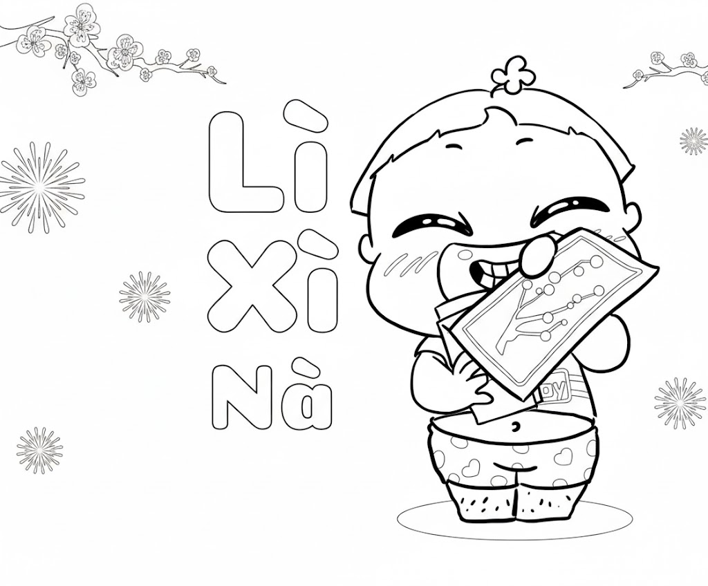 Tranh tô màu lì xì Tết 2026 miễn phí, tải về và in dễ dàng