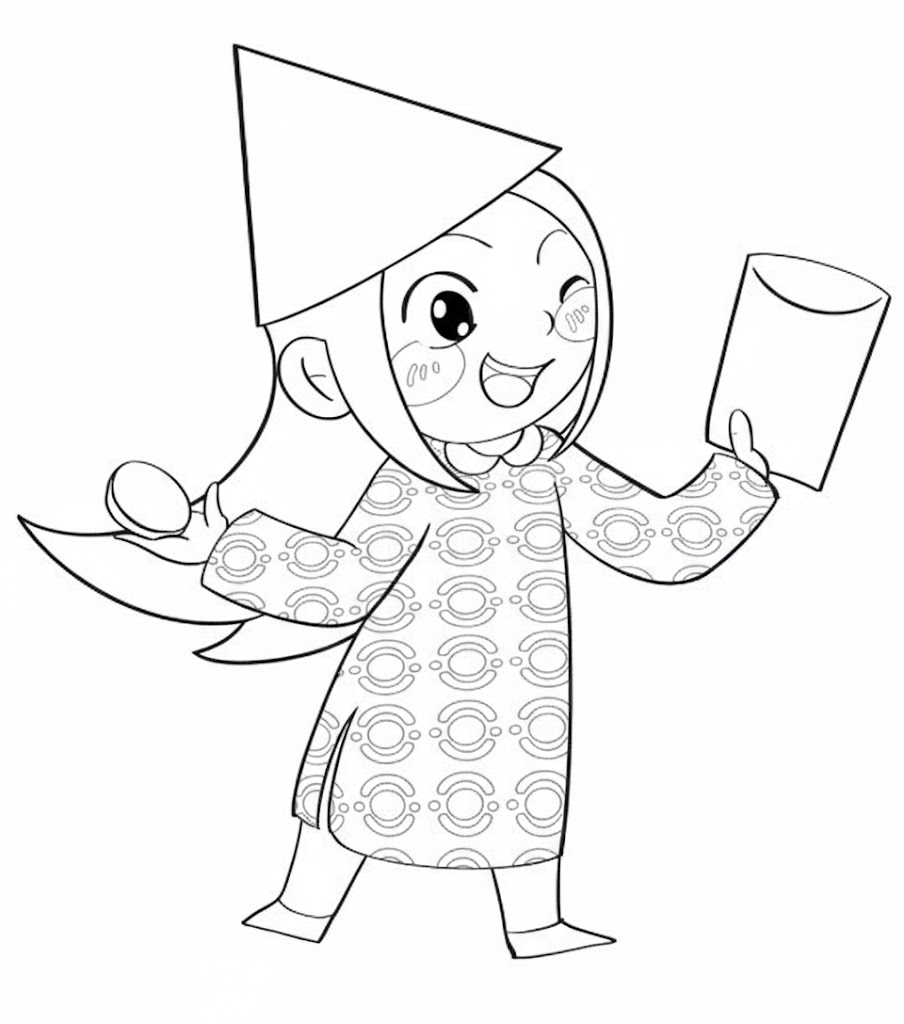 Bé học phong tục lì xì truyền thống qua tranh tô màu