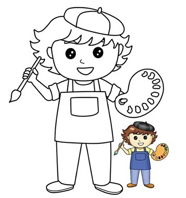 tranh tô màu nghề hoạ sĩ