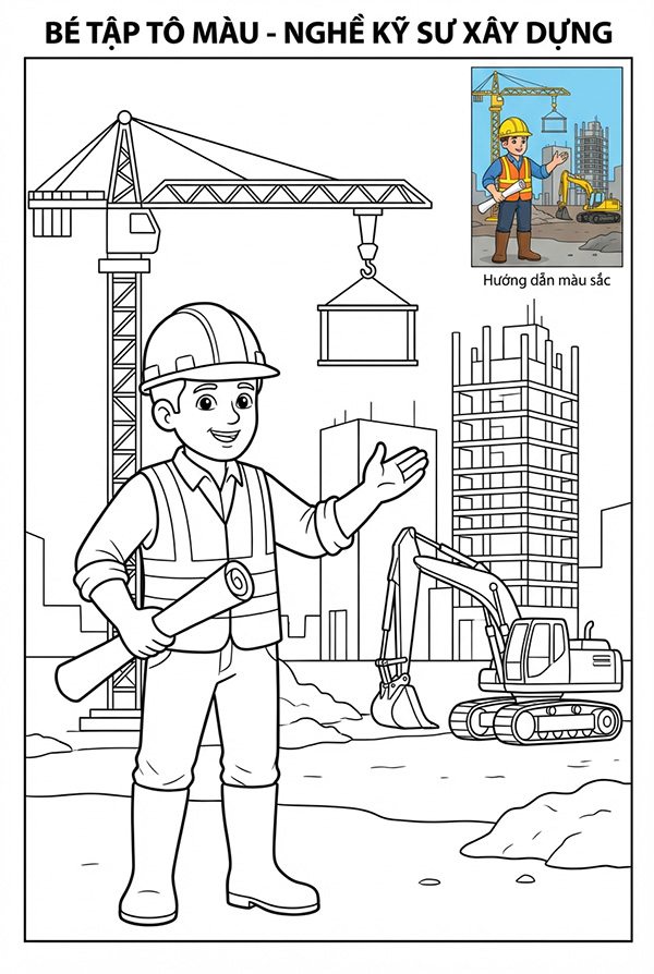 tranh tô màu nghề kỹ sư