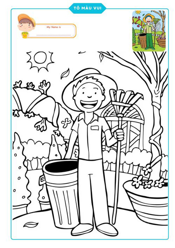 tranh tô màu nghề nông dân