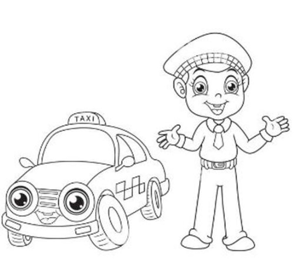 tranh tô màu nghề tài xế