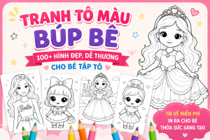 Tranh tô màu búp bê cho bé